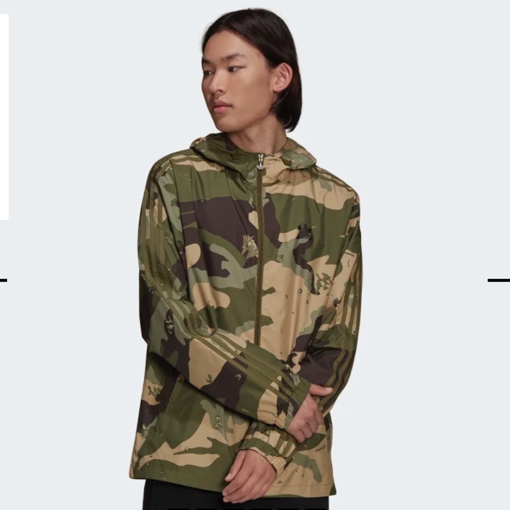 ✨Sold✨Adidas • Originals Camo Graphic Windbreaker Jacket - Picture 3 of 12